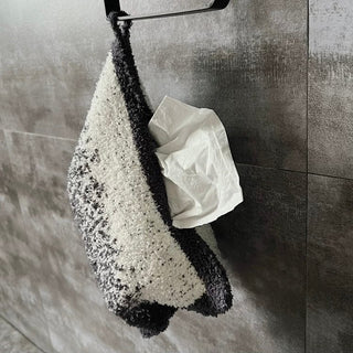 Gradient knit tissue case cover hanging gray