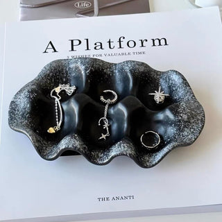 3D Wave Ceramic Accessory Tray  Storage
