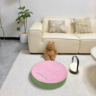 Simple Lettering Color Round Cushion
