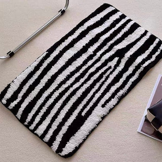 Striped Zebra Pattern Monotone Door Mat 40x70