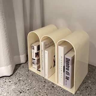 Arch Magazine Rack Storage Side Table Cream
