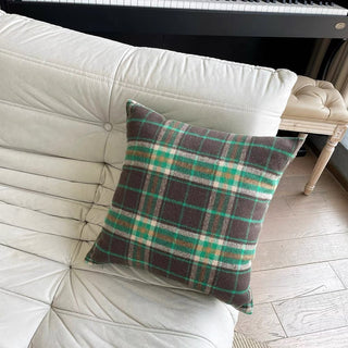 Green tartan check pattern cushion cover 45x45