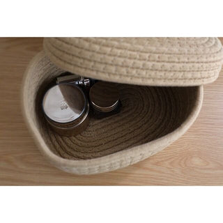 Rope Braided Small Item Storage Basket with Lid