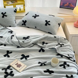 Blue Ribbon Pattern Stitch Blanket 150x200cm Lap Blanket