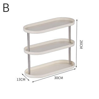 Monotone Oval Tray Three-Tier Storage Rack