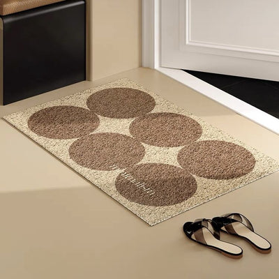 Brown polka dot entrance mat 50x80 mud-removing mat