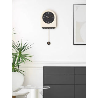 Monochrome Arch-shaped Clock Pendulum Clock  Wall Clock