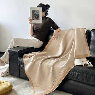 Herringbone pattern Simple knit blanket 130 x 170 lap blanket