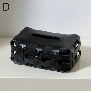 Open Braided Faux Leather Tissue Case
