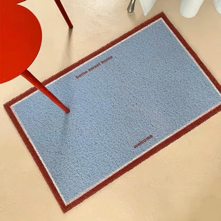 Blue and Red color scheme entrance mat 50 x 80 cm for removing mud.