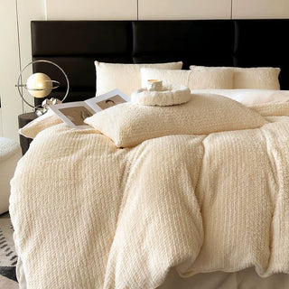 Fluffy Flannel Winter Duvet Cover Set  Bed Cover Bedding Cover