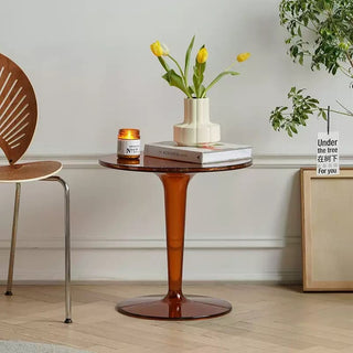 Clear Color Compact Round Side Table