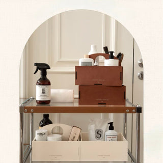 Wooden Storage Box with Handle   Cosmetics