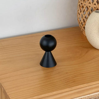 Black Wooden Candle Holder Piece Set
