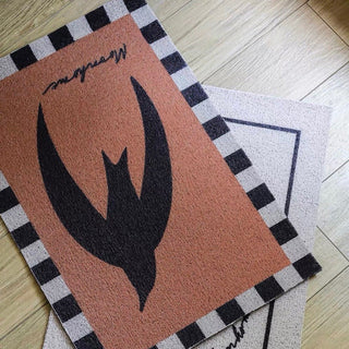 Swallow pattern entrance mat 60x90 mud-removing mat brown