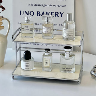 Desktop display two-tier storage rack