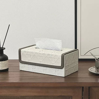 Faux Leather Piping Modern Tissue Case