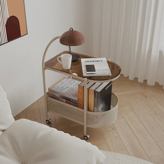 Wagon with casters basket side tablein