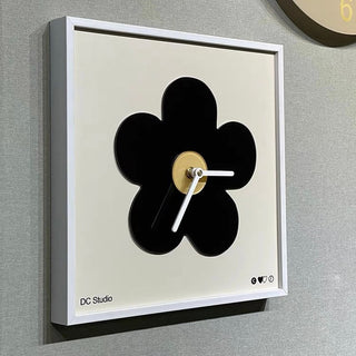 Flower motif square wall clock flower