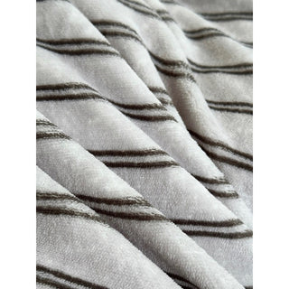Gray Double Stripe Milk Velvet Winter Duvet Cover Set