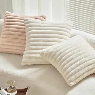 FauxFur Stripe Cushion Cover  45x45cm