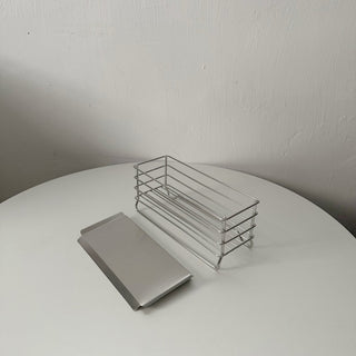 Stainless steel simple basket silver dish drainer small item storage.