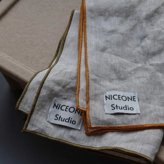 Set of 3 Logo-Printed Linen Kitchen Cloths