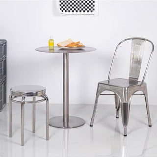 Stainless Steel Round Stool Side Table