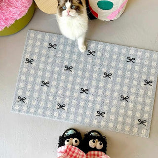 Ribbon Check Pattern Entrance Mat  50 x 80 cm Mud Removal