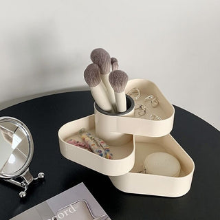Triangle Three-Tier Sliding Brush Stand Pen Holder