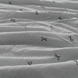 Summer comforter ribbon pattern lace washed cotton duvet cover set 2 sizes