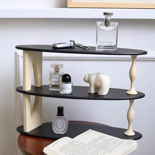 Retro Asymmetrical Design Three-Tier Storage Display Rack
