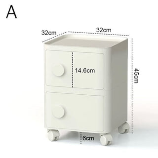 Castered Square Two-Tier Storage Rack Side Table