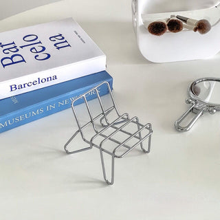 Chair motif smartphone stand silver object
