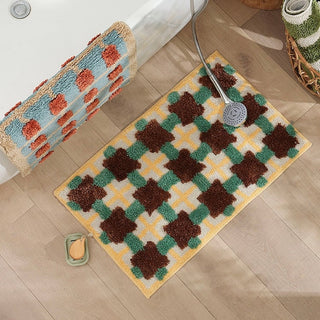 Retro pattern absorbent door entrance mat 50 x 80 cm bath mat non-slip.