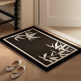 Bamboo Leaf Pattern Entrance Mat  50 x 80 cm Mud Removal Mat