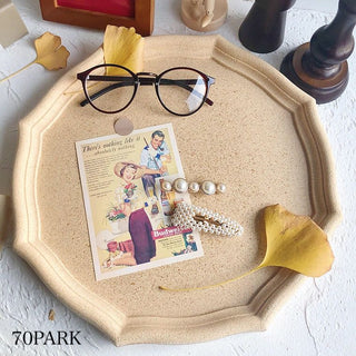 Octagonal Wooden Natural Small Item Accessory Tray