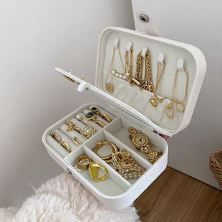 Rectangular Simple Jewelry Box Glitter White