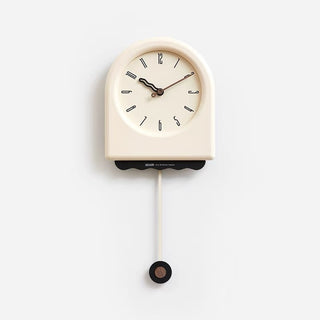 Monochrome Arch-shaped Clock Pendulum Clock  Wall Clock