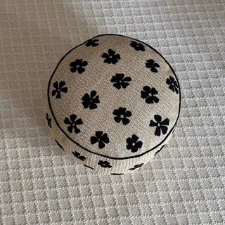 Straw material Flower Bead Cushion Pouf  Chair