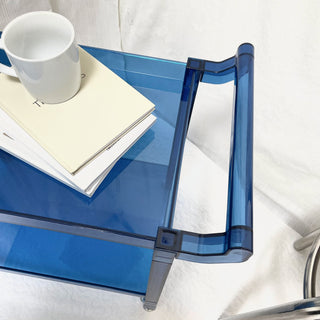 Clear Color Two-Tier Storage Rack Wagon  Side Table