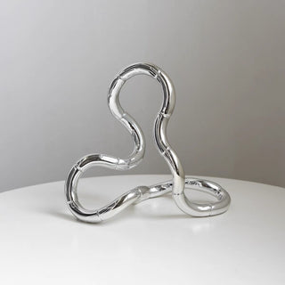 Metallic Silver Wavy Object Ornament