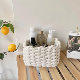 Rope braided small storage basket