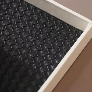 Monochrome Square Woven Leather Tray