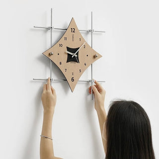 Silver Frame Art Design Clock  Wall Clock