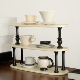 Retro design three-tier storage display rack