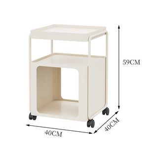 Square storage wagon with castersin  side table