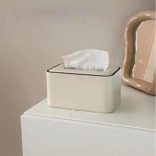FauxLeather Simple Tissue Case White