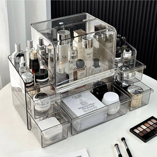 Piece Set Clear Silver Large Capacity Cosmetic Storage Box