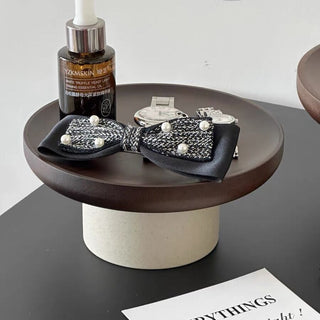 Acacia Wood Round Tray with Legs